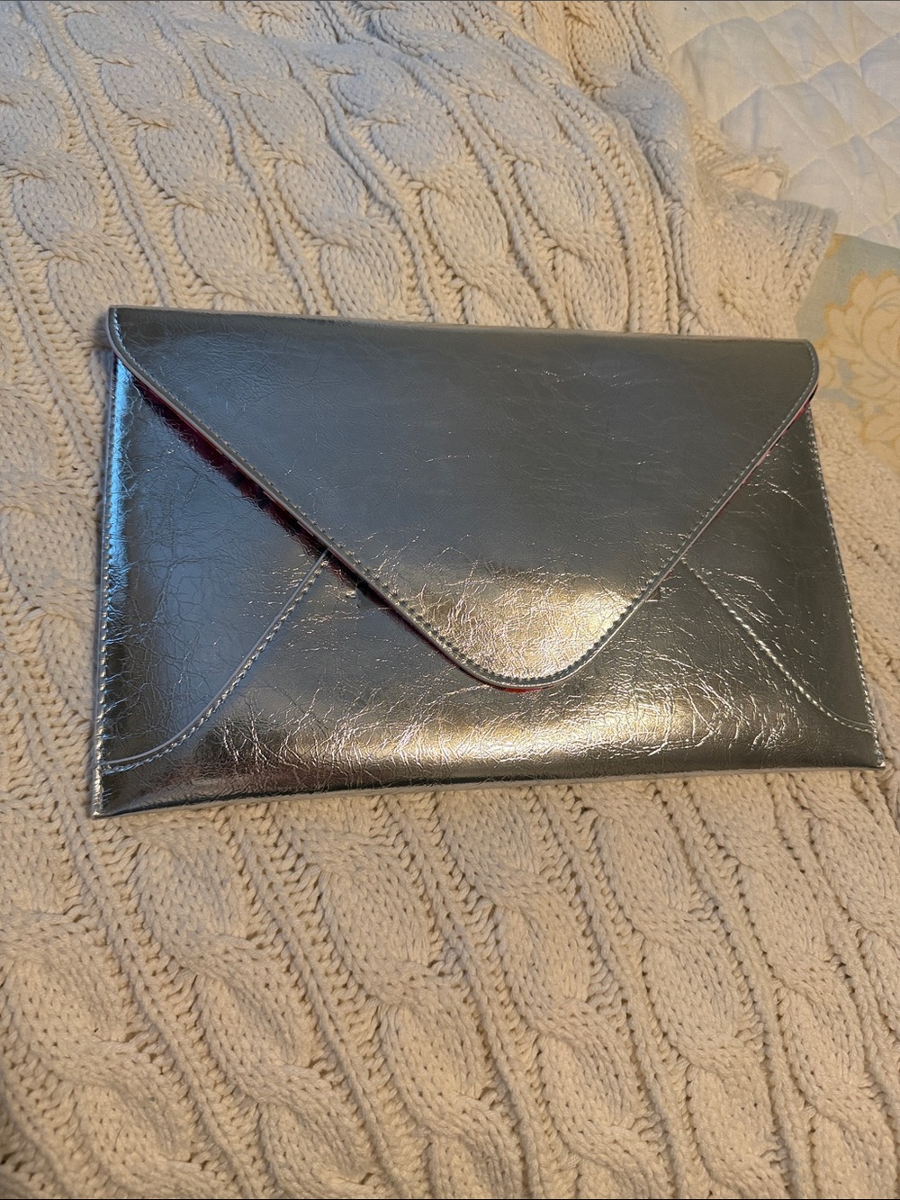 Envelope Style Metallic Black Women’s Clutch